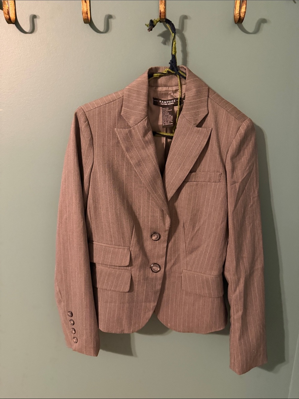 Rampage Grey Pinstripe Tailored Blazer